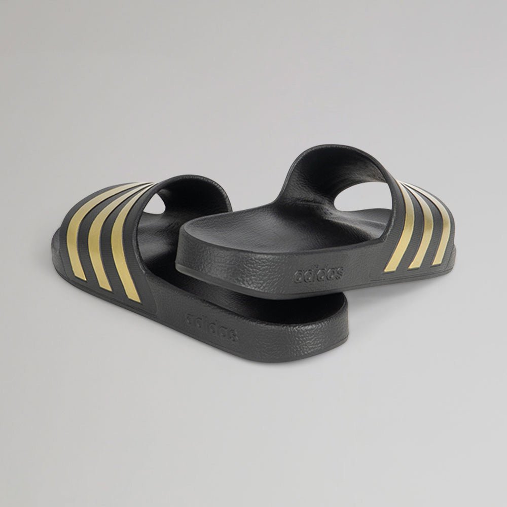 adidas Black and Gold Sliders