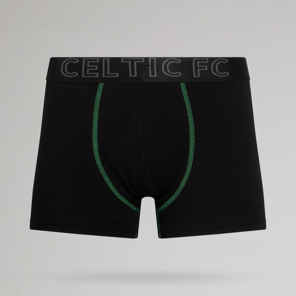 Celtic Adult 2 Pack Green and Black Boxer Shorts