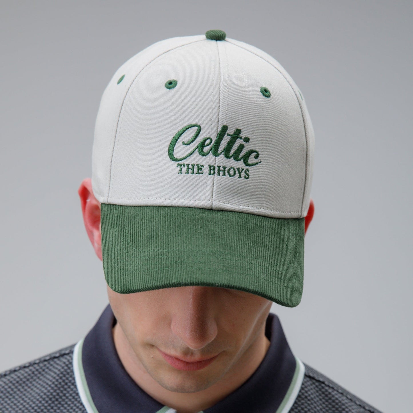 Celtic Adult Contrast Green and White Cord Cap
