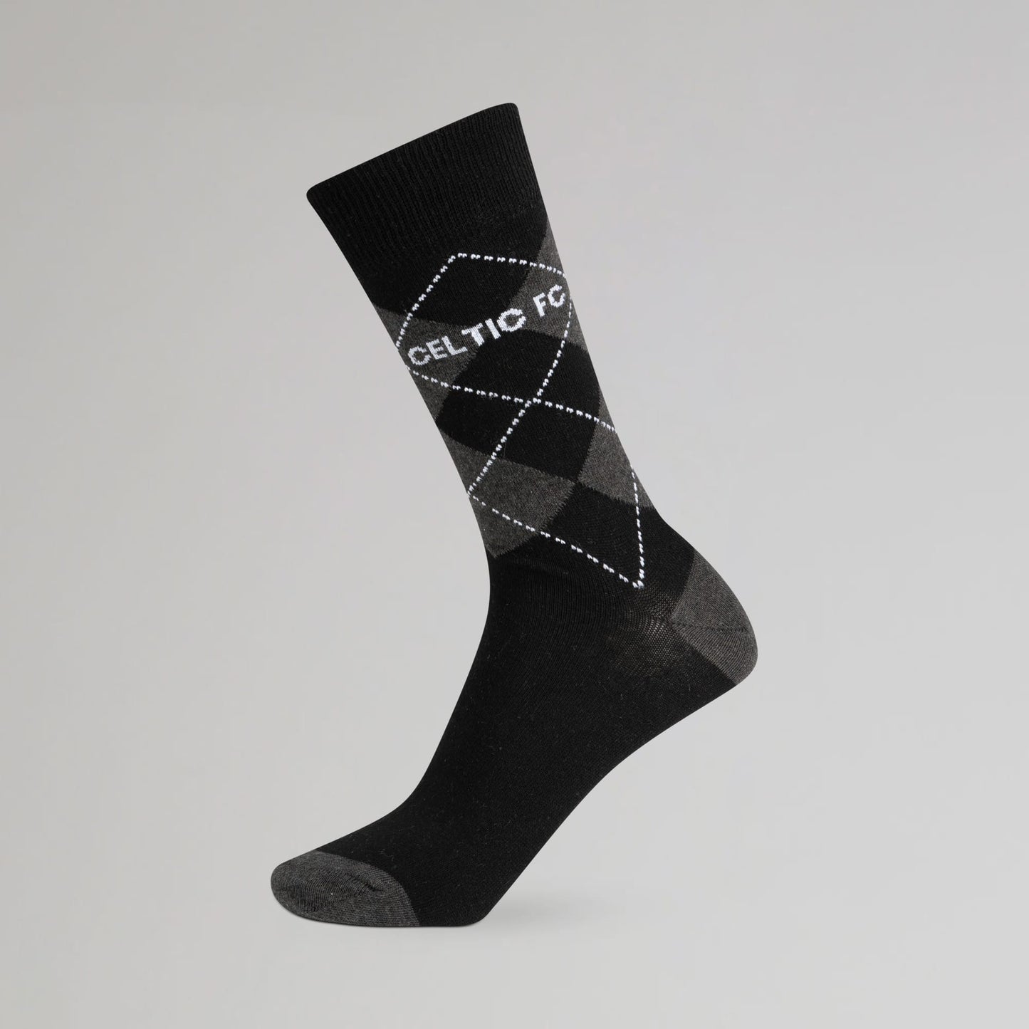 Celtic Argyle Print Black Socks