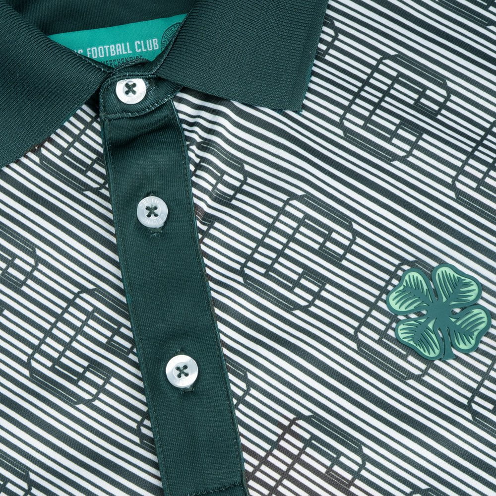 Celtic Clover Green Print Polo Shirt