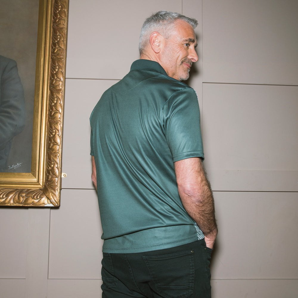 Celtic Clover Green Print Polo Shirt