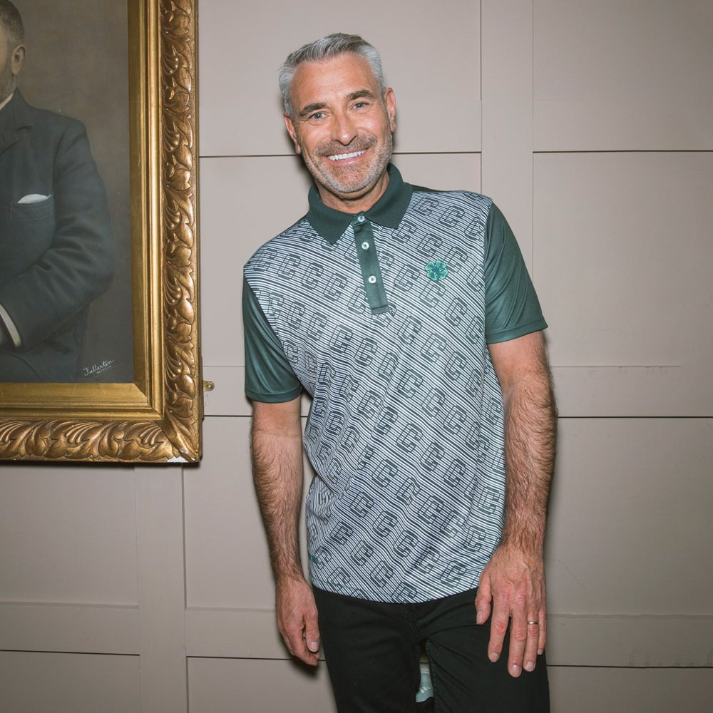 Celtic Clover Green Print Polo Shirt