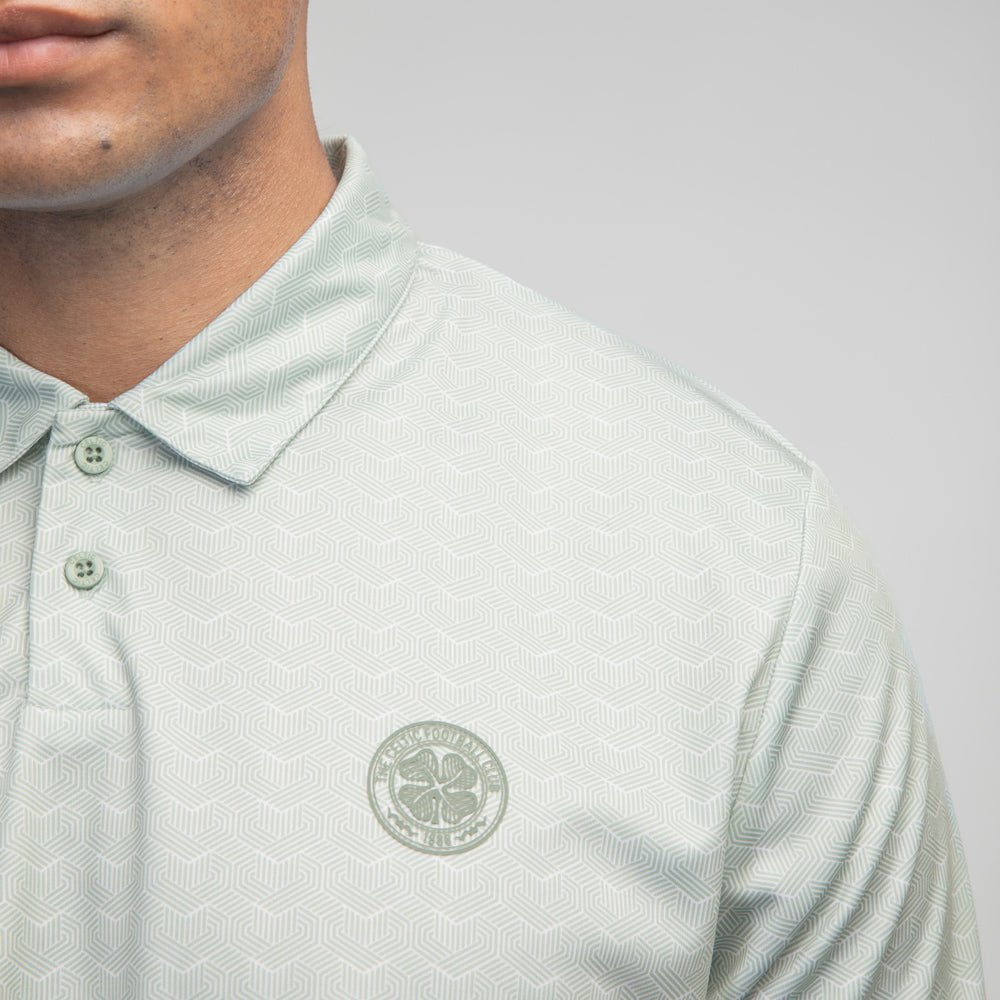 Celtic Crest Patterned Poly Polo Shirt