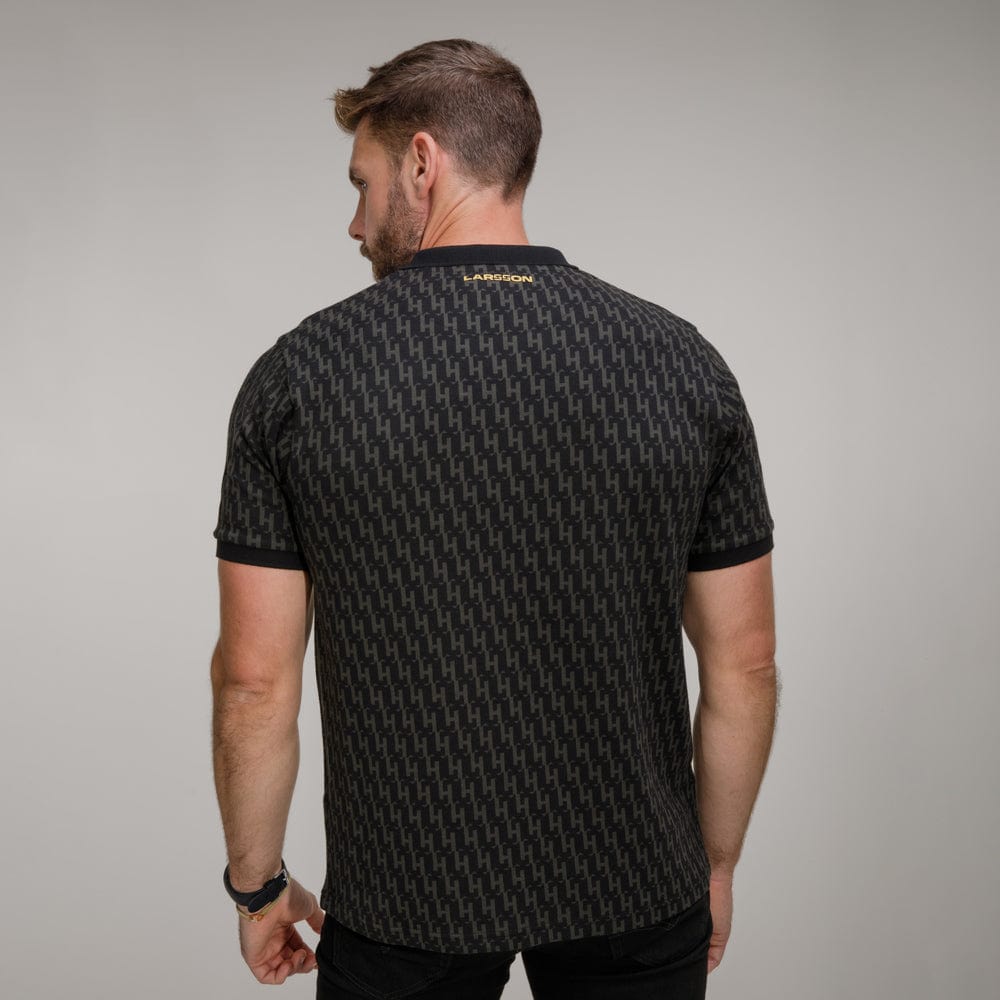 Celtic Henrik Larsson Black Monogram Polo Shirt