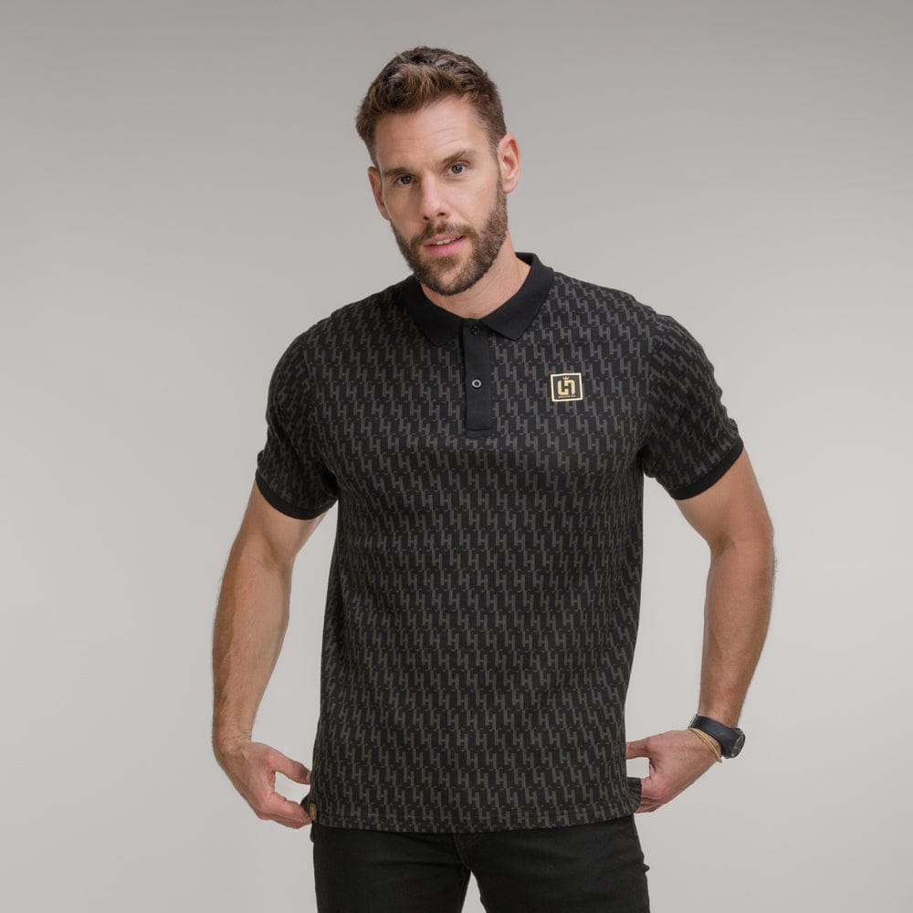 Celtic Henrik Larsson Black Monogram Polo Shirt