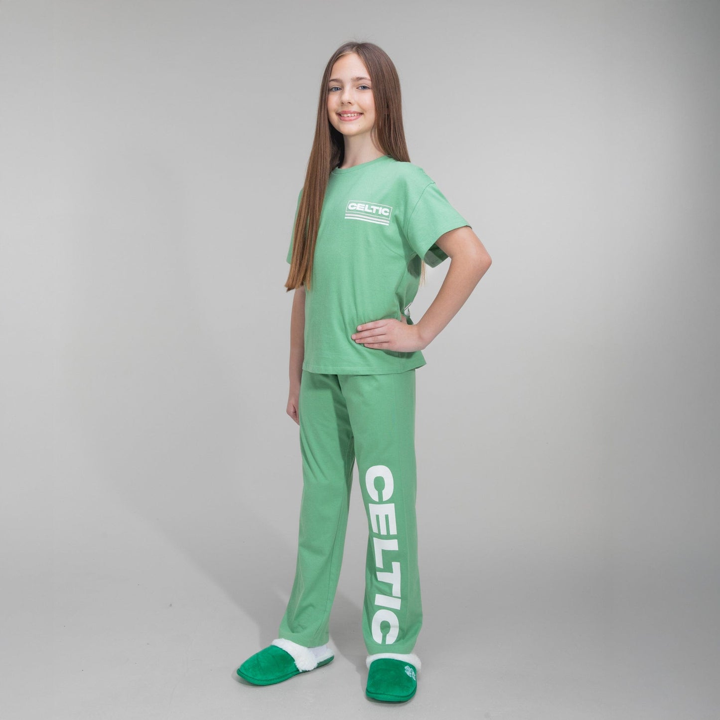 Celtic Junior Pink Trouser Pyjamas