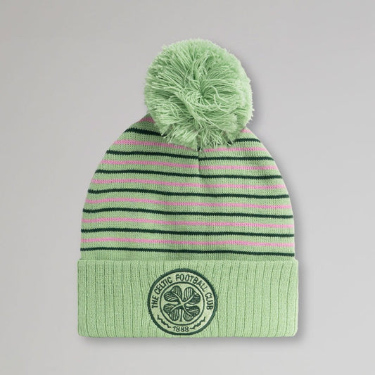 Celtic Junior Striped Pom Pom Beanie