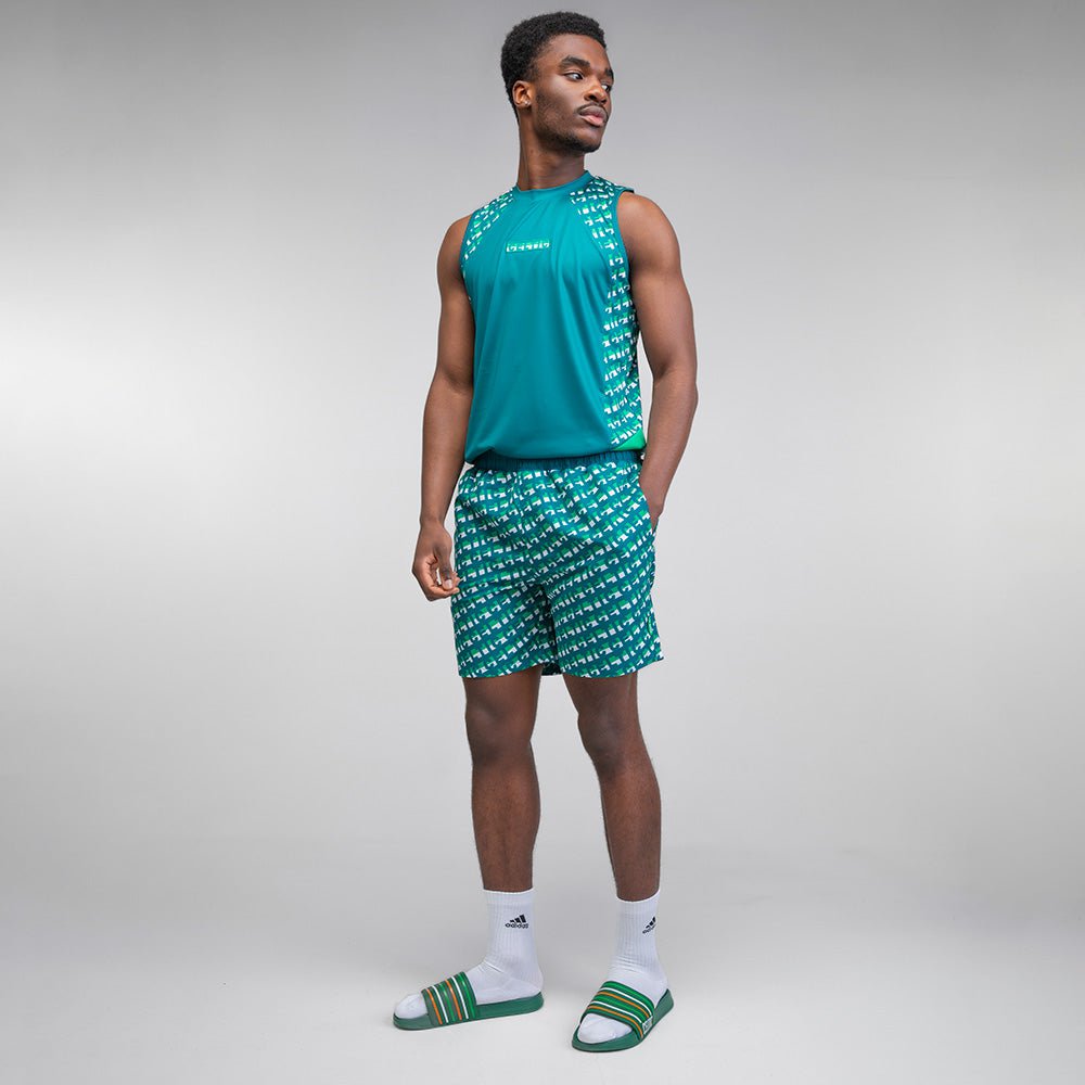 Celtic Text Pattern Swim Shorts