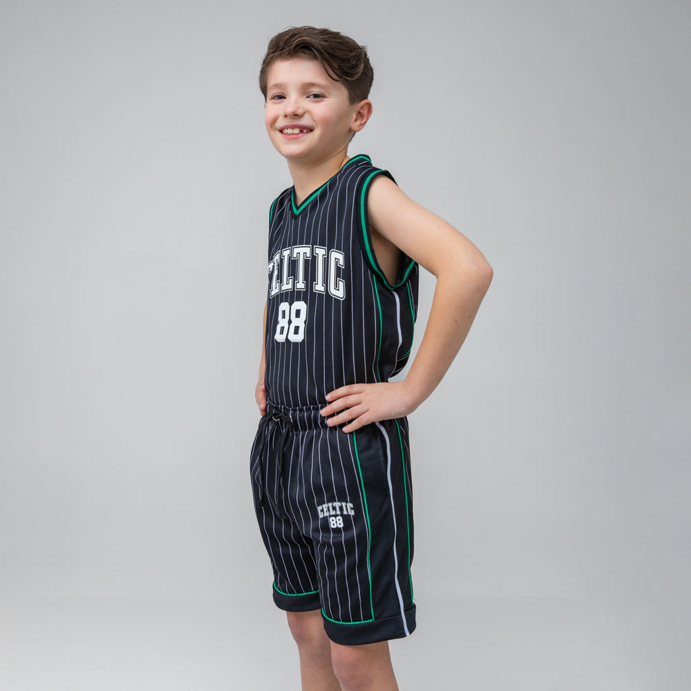 Celtic Junior Nadelstreifen-Basketballshorts