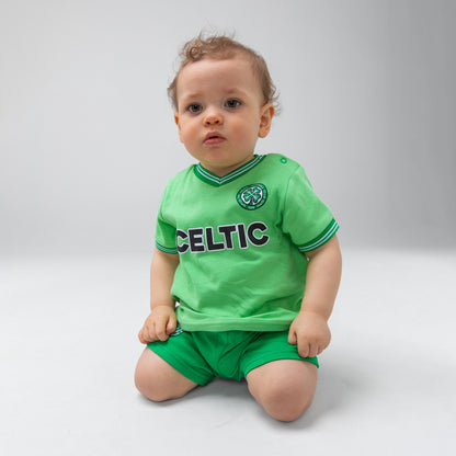 Celtic 1984/86 Retro Kit T-Shirt und Shorts-Set für Kleinkinder