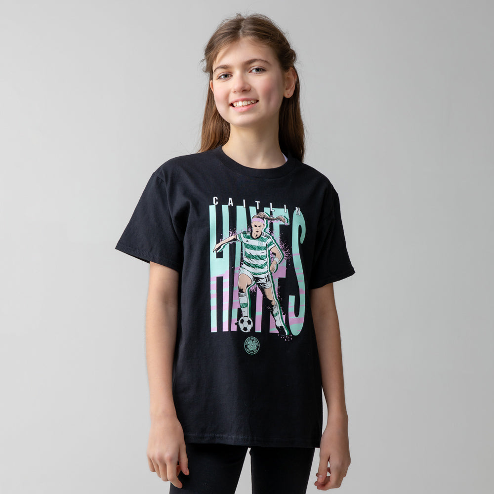 Celtic Junior Black Caitlin Hayes T-Shirt