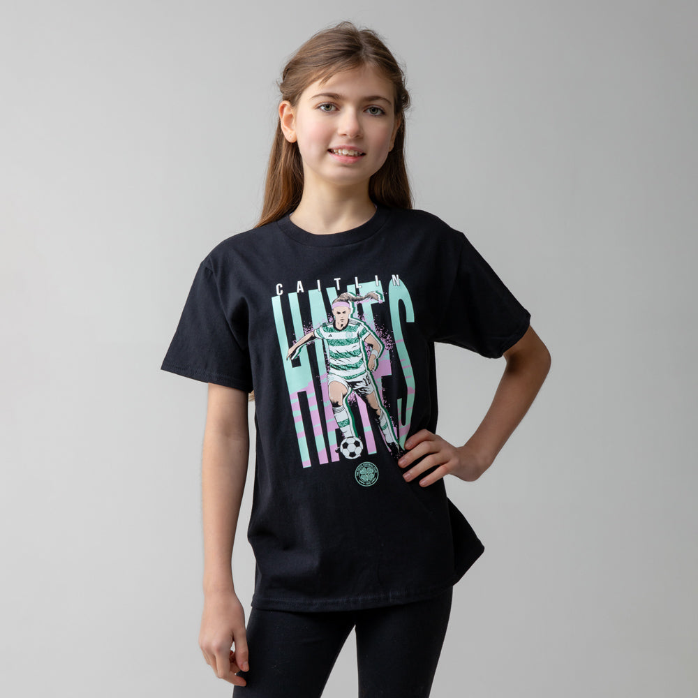 Celtic Junior Black Caitlin Hayes T-Shirt