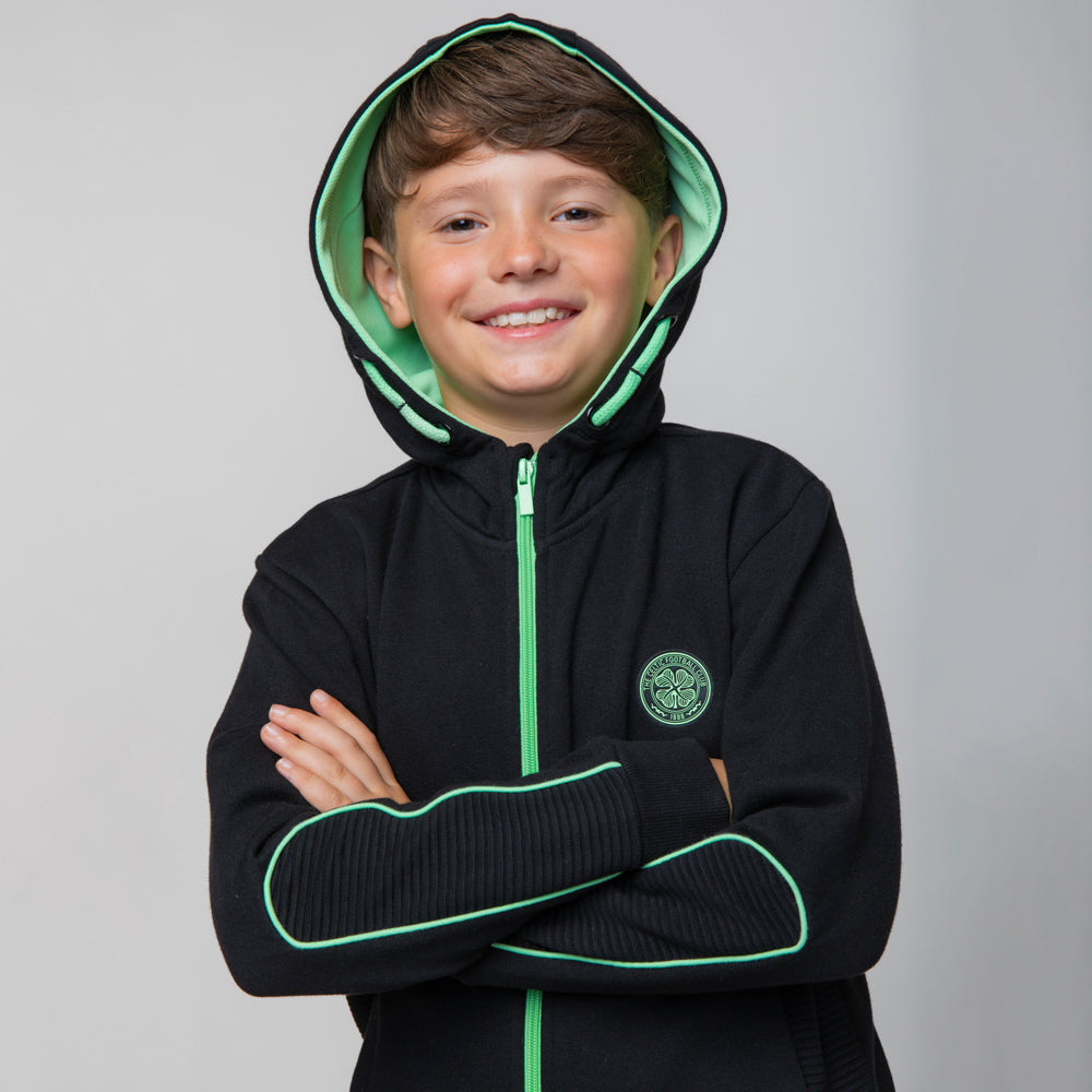 Celtic Junior Kapuzenpullover mit durchgehendem Reißverschluss