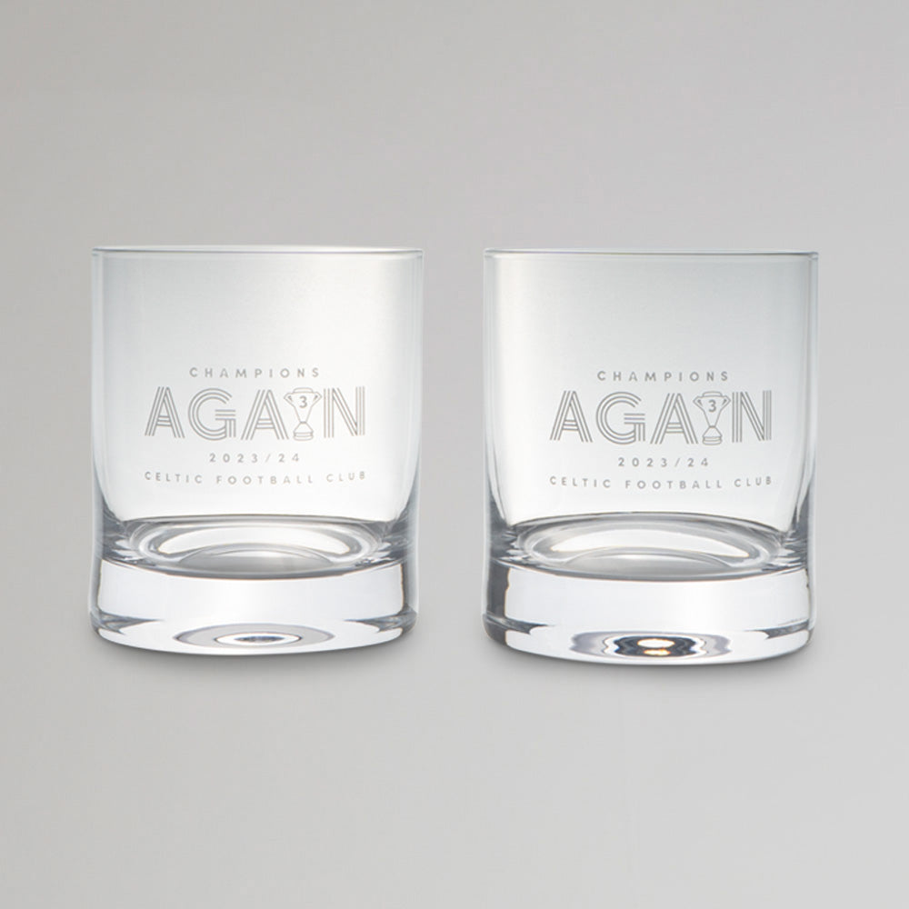 Celtic 23/24 Champions Set of 2 Whisky Glasses