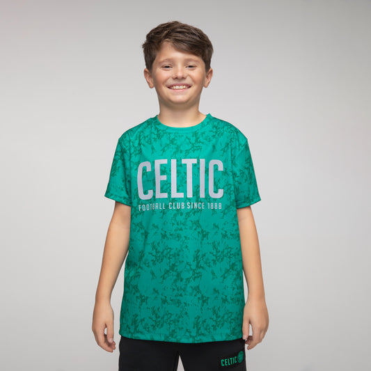 Grünes Celtic Junior-T-Shirt mit Aufdruck