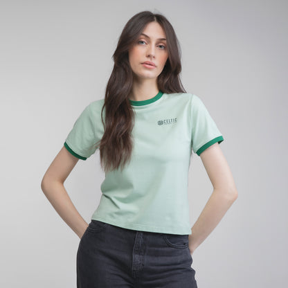 Keltisches Kleeblatt Mintgrünes T-Shirt für Damen