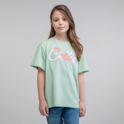 Celtic Junior Bouclé-Text-T-Shirt