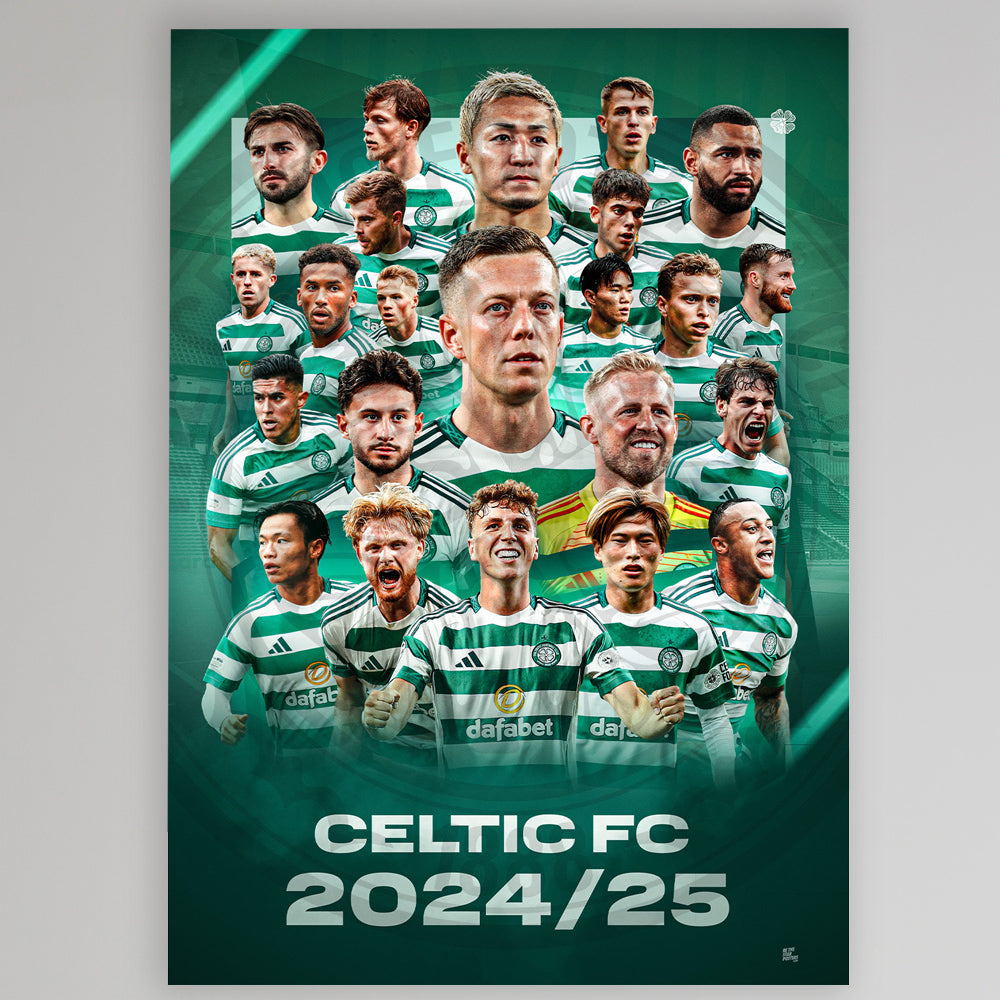 Celtic 2024/25 Men's First Team Montage Poster