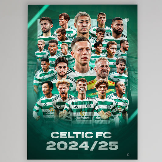 Celtic 2024/25 Men's First Team Montage Poster