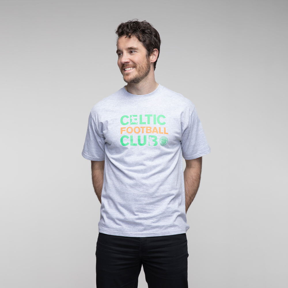 T-Shirt mit Celtic-Football-Club-Schriftzug in Grau