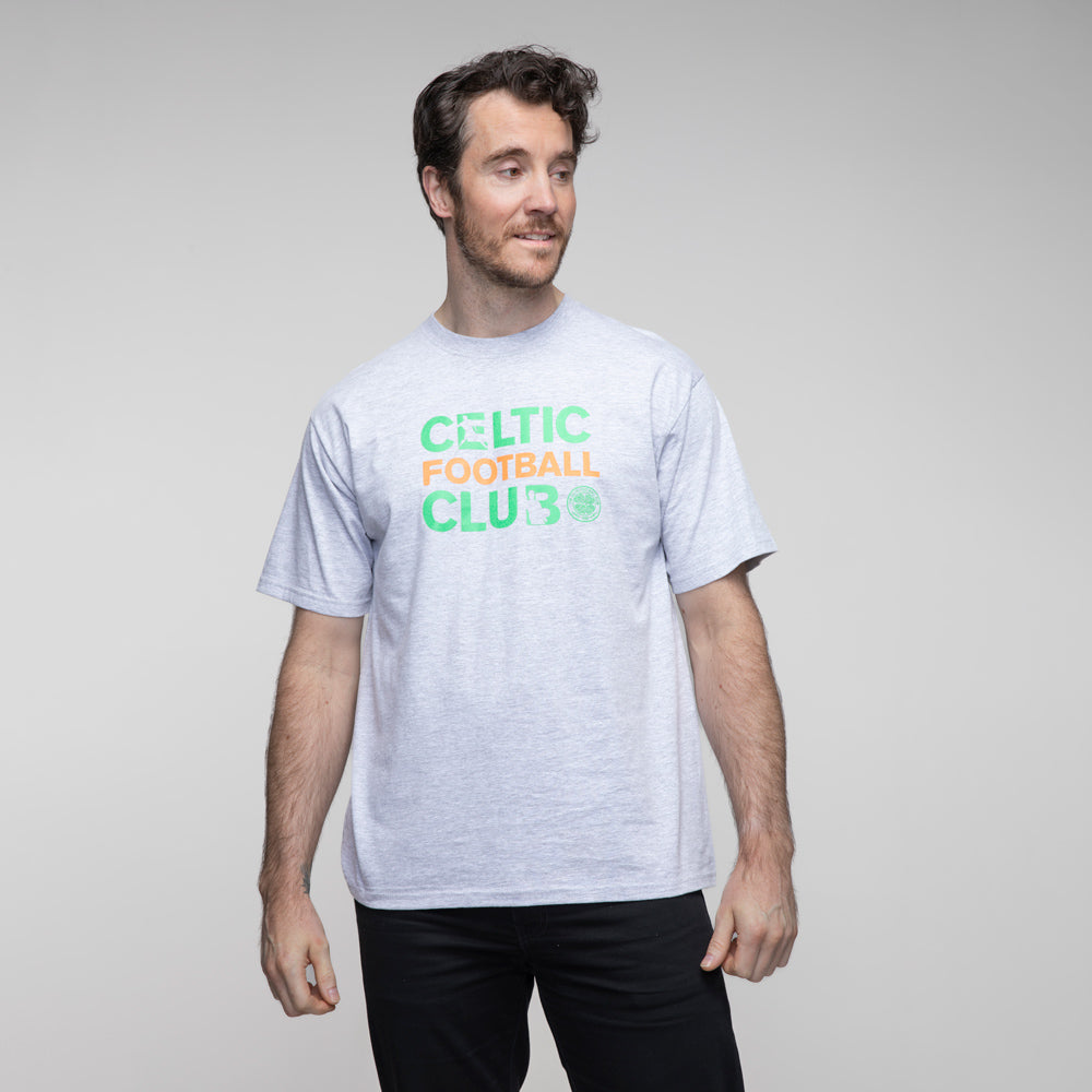 T-Shirt mit Celtic-Football-Club-Schriftzug in Grau