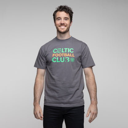 T-Shirt mit Celtic-Football-Club-Schriftzug in Dunkelgrau