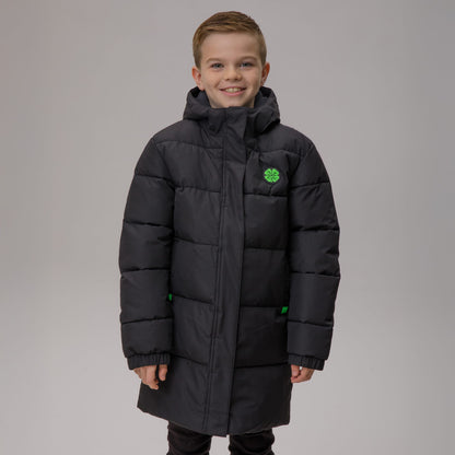 Celtic Junior Long Padded Black Jacket