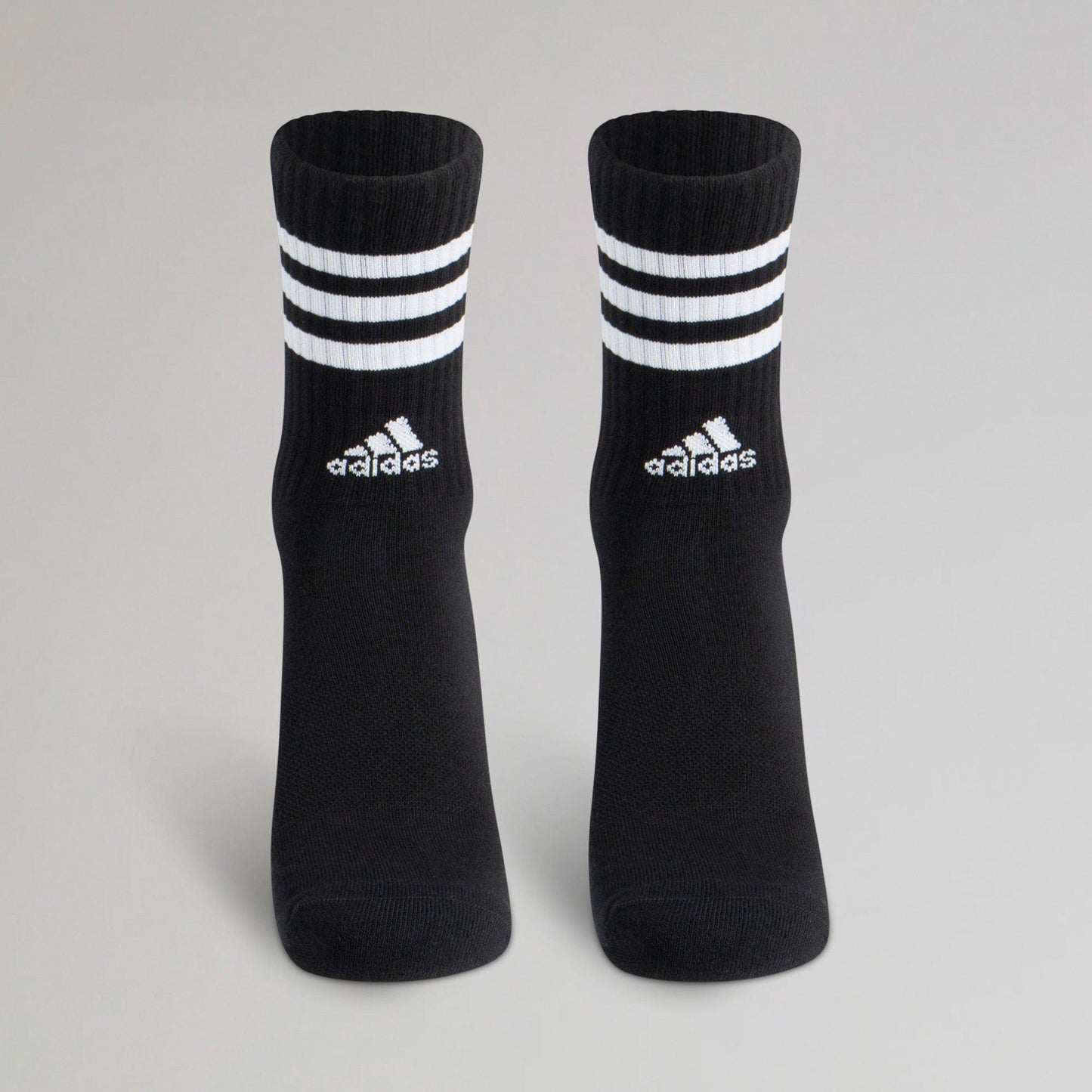 Adidas 3-Stripes Cushioned Crew Socks Black 2 Pairs