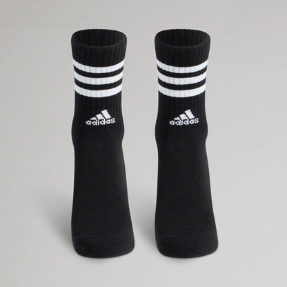 Adidas 3-Stripes Cushioned Crew Socks Black 2 Pairs