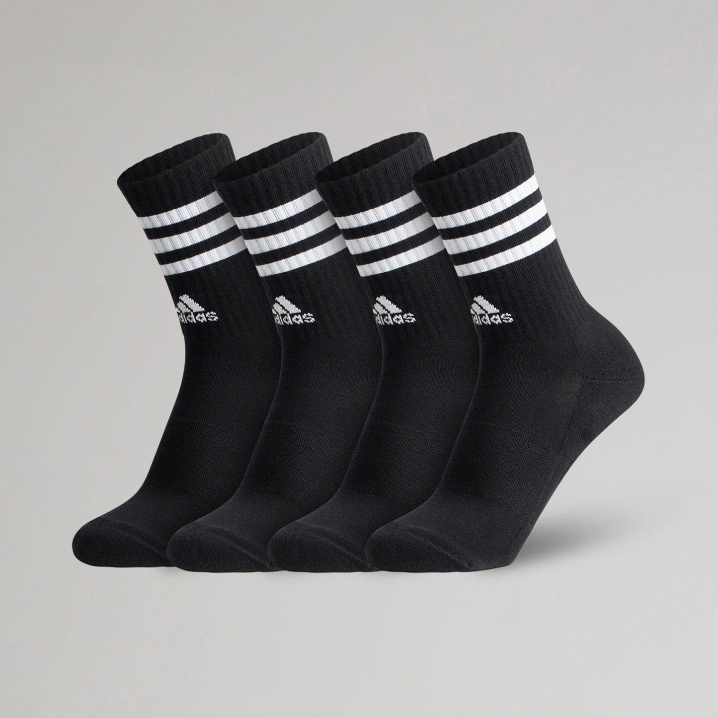 Adidas 3-Stripes Cushioned Crew Socks Black 2 Pairs