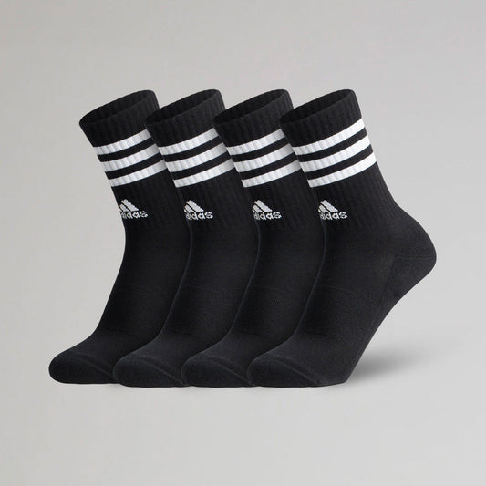Adidas 3-Stripes Cushioned Crew Socks Black 2 Pairs