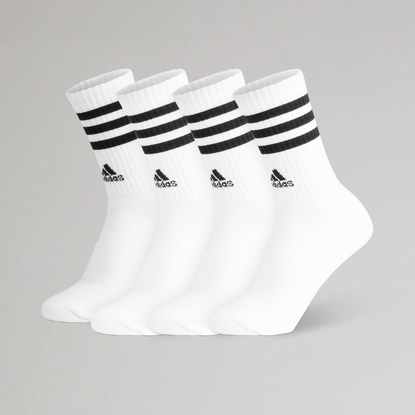 Adidas 3-Stripes Cushioned Crew Socks White 2 Pairs