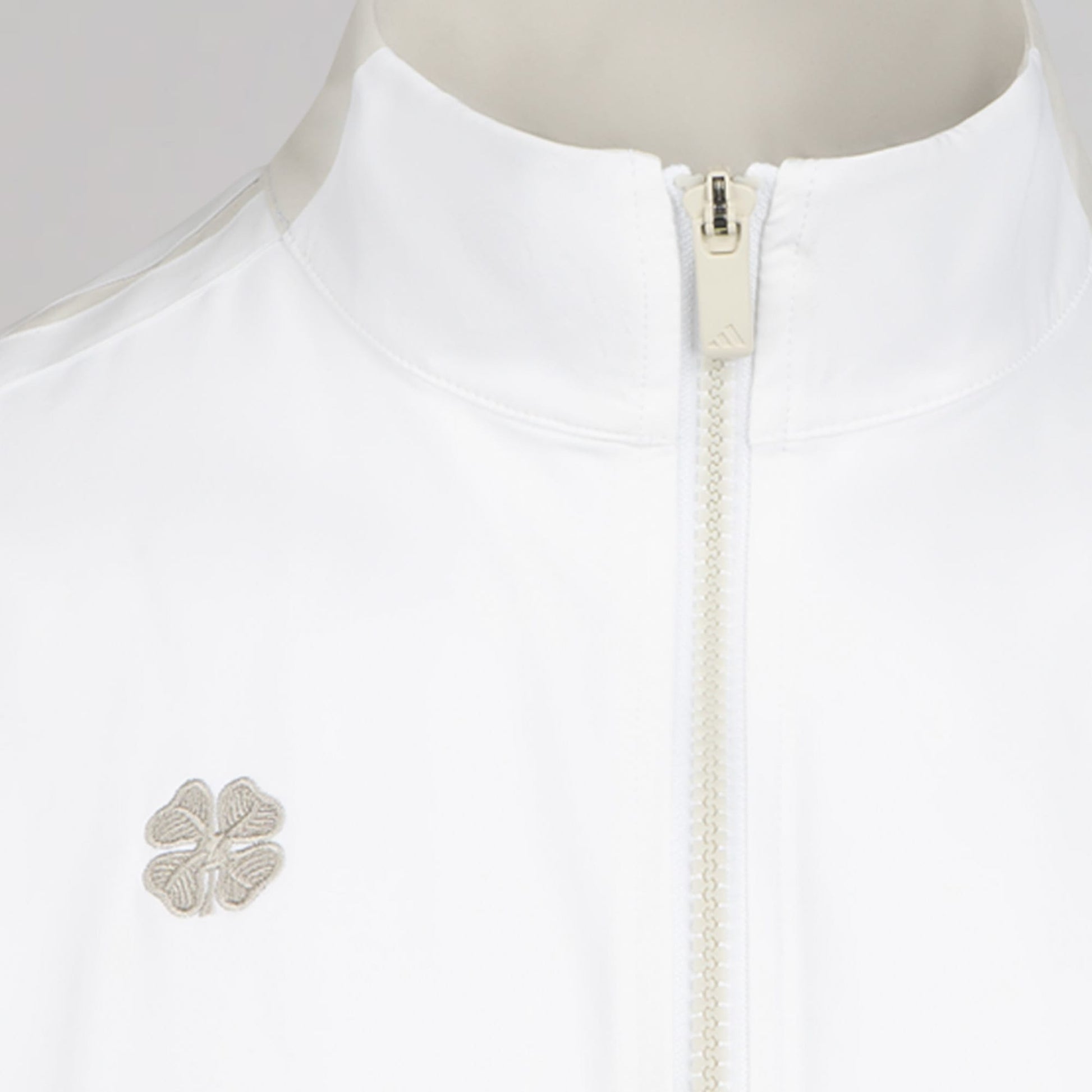 adidas Celtic Golf Beyond Twistweave Full Zip White & Beige Windbreaker