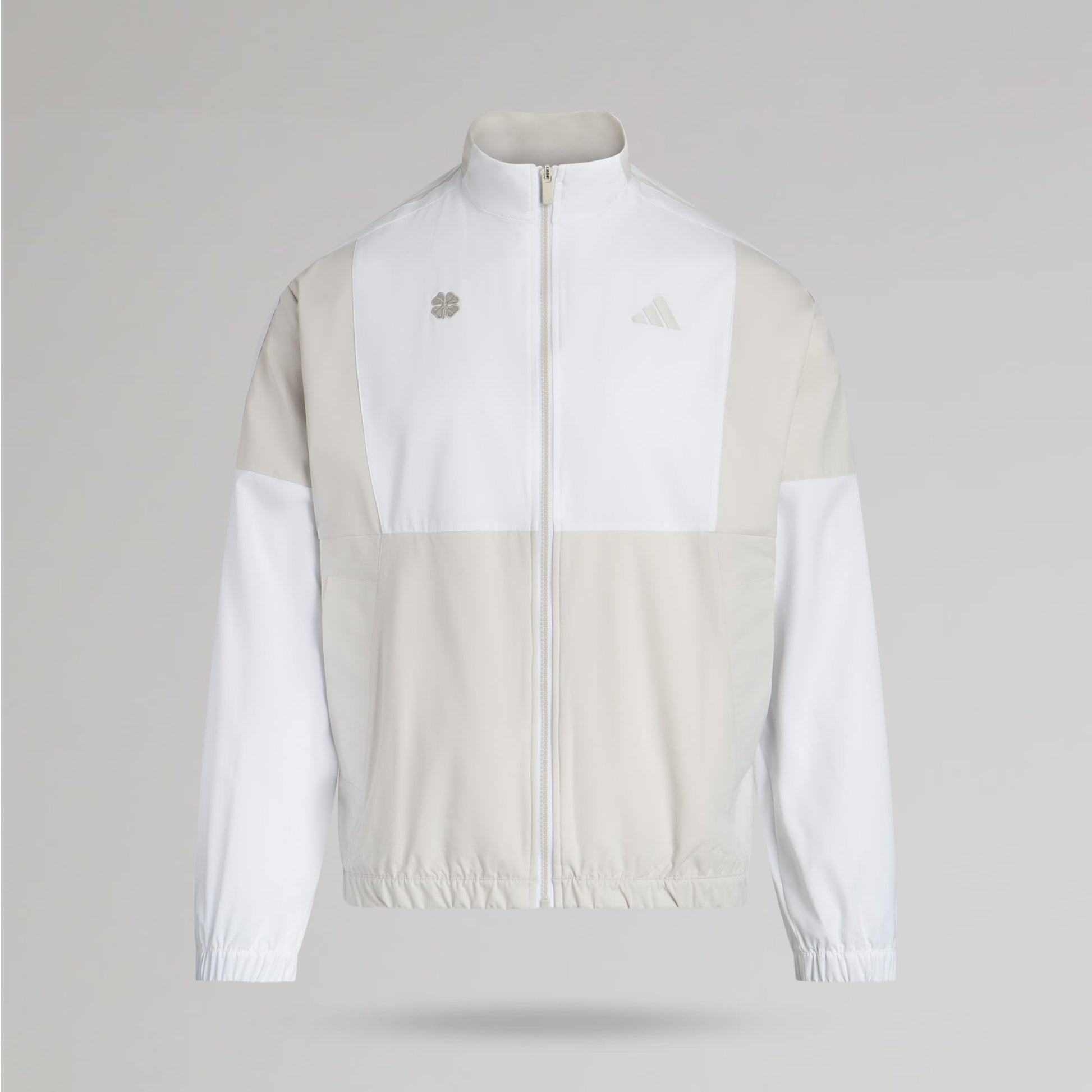 adidas Celtic Golf Beyond Twistweave Full Zip White & Beige Windbreaker