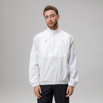 adidas Celtic Golf Beyond Twistweave Full Zip White & Beige Windbreaker