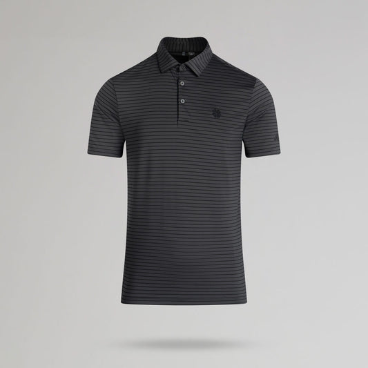 adidas Celtic Golf Performance Two-Colour Stripe Dark Grey Polo Shirt
