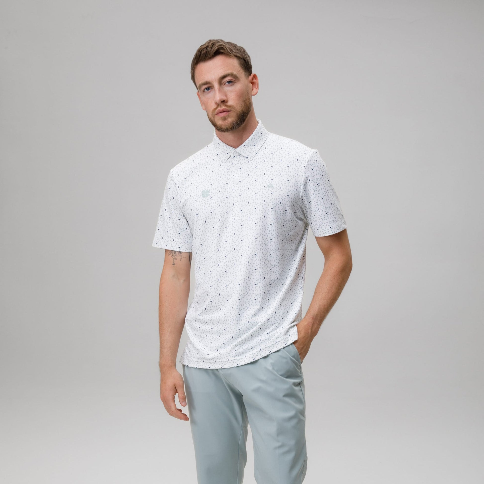 adidas Celtic Golf Ultimate365+ Soft Print White Polo Shirt