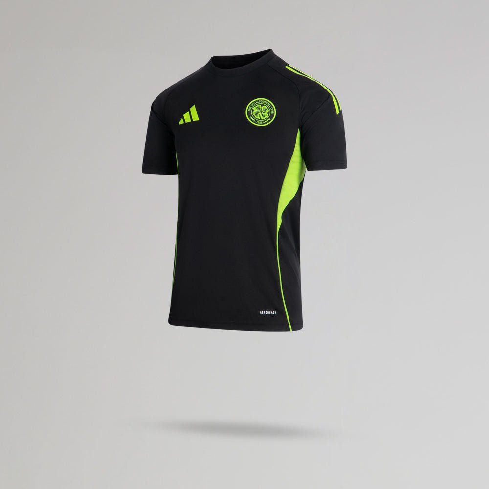 adidas Celtic Junior 2025/26 Black and Neon Green Training Jersey