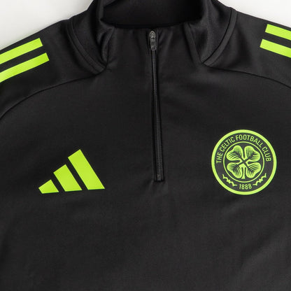 adidas Celtic Junior 2025/26 Black and Neon Green Training Top