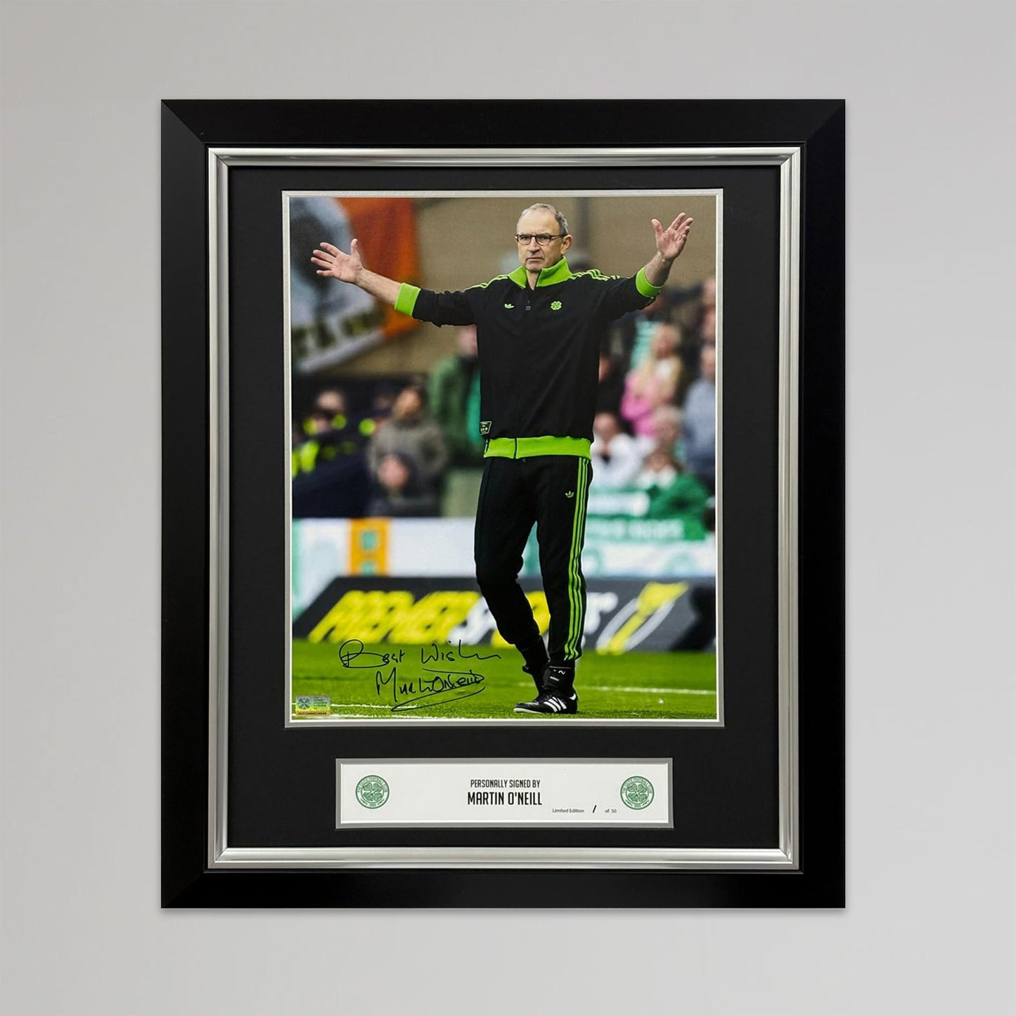 Celtic 2025/26 Martin O'Neill Signed Framed Print