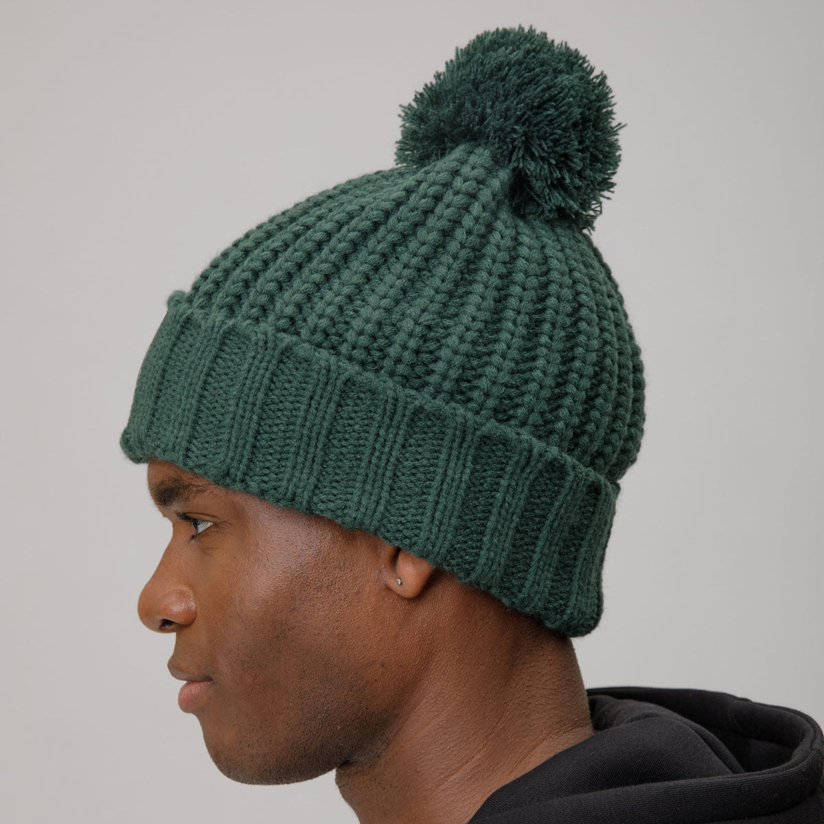 Celtic Adult Chunky Knit Green Pom Beanie