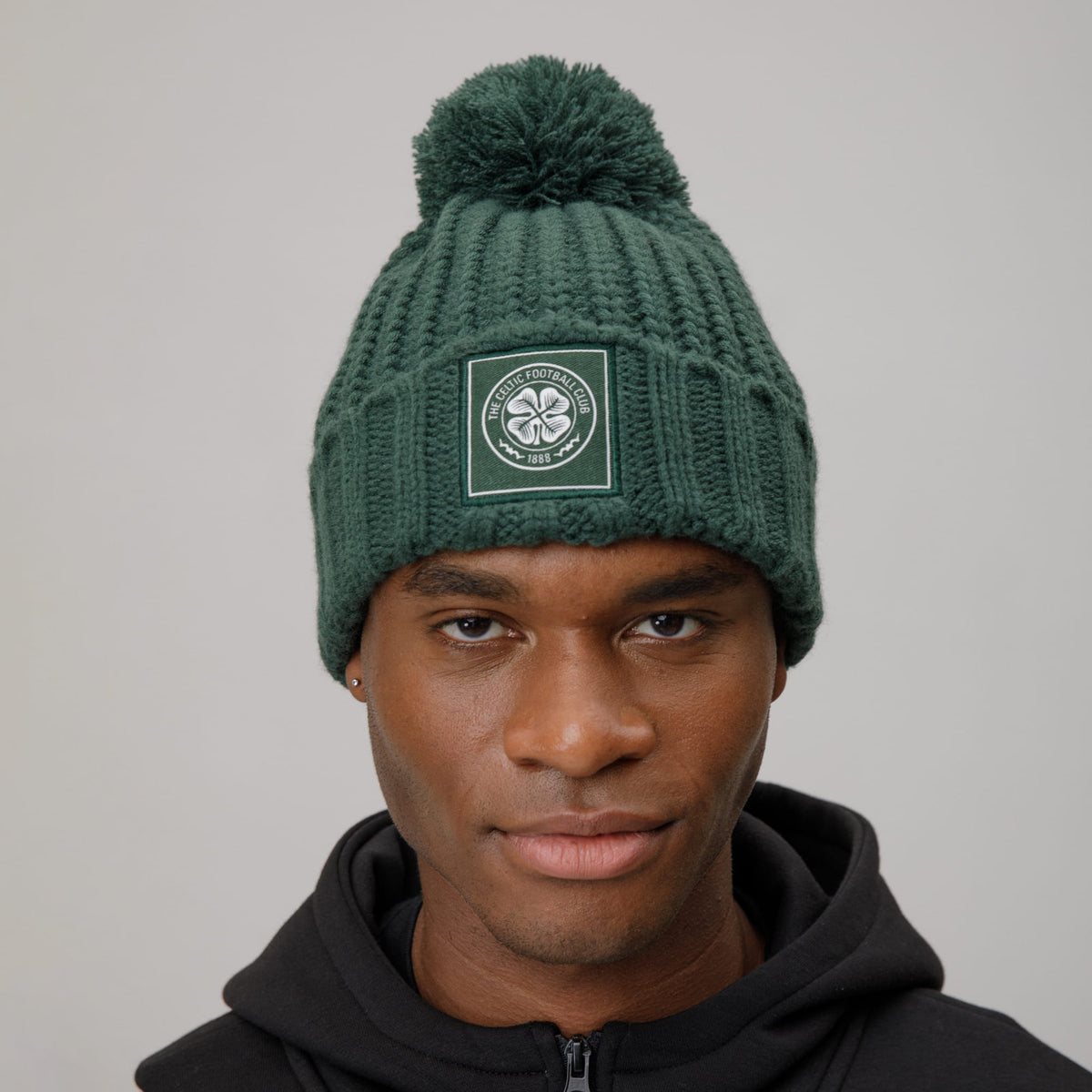 Celtic Adult Chunky Knit Green Pom Beanie