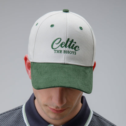 Celtic Adult Contrast Green and White Cord Cap