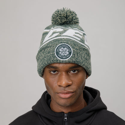 Celtic Adult Text Print Green Beanie