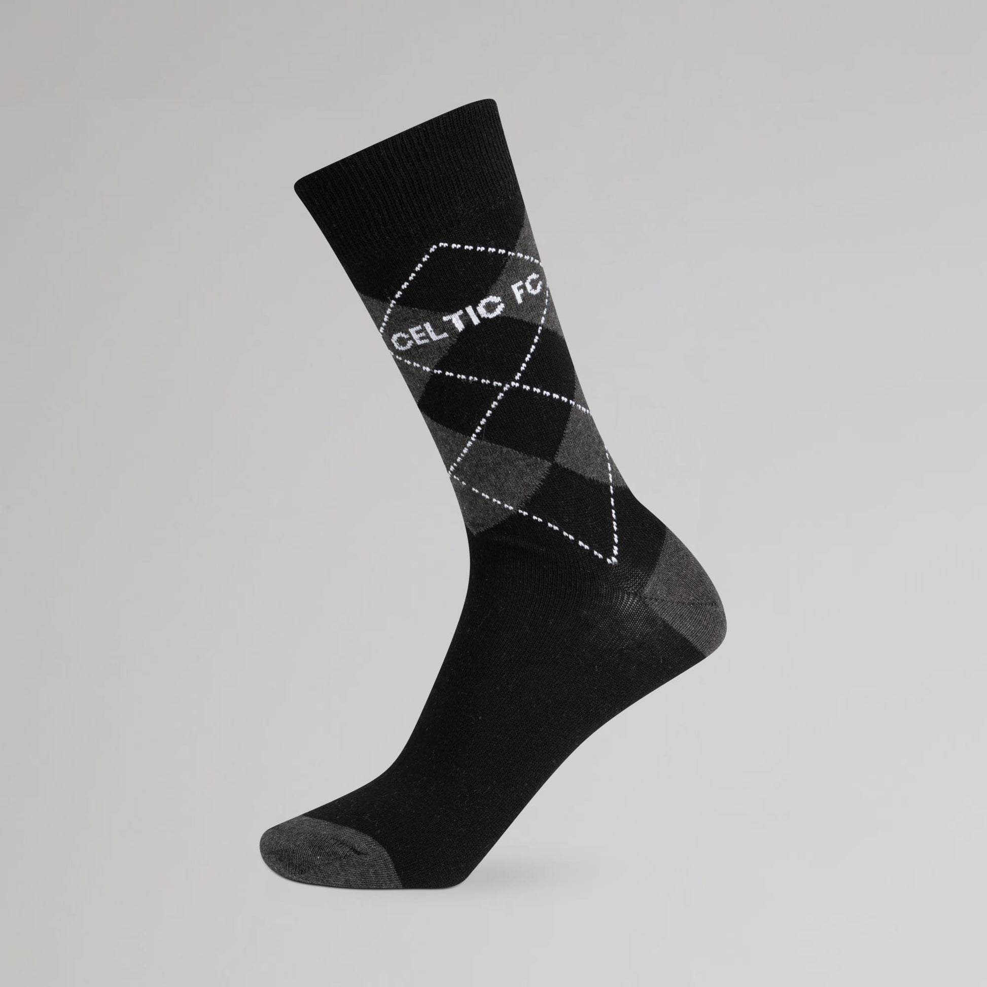 Celtic Argyle Print Black Socks