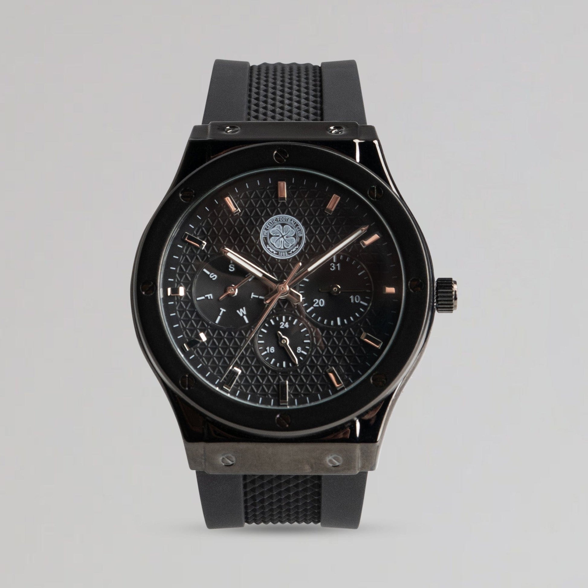 Celtic Black Silicone Strap Watch