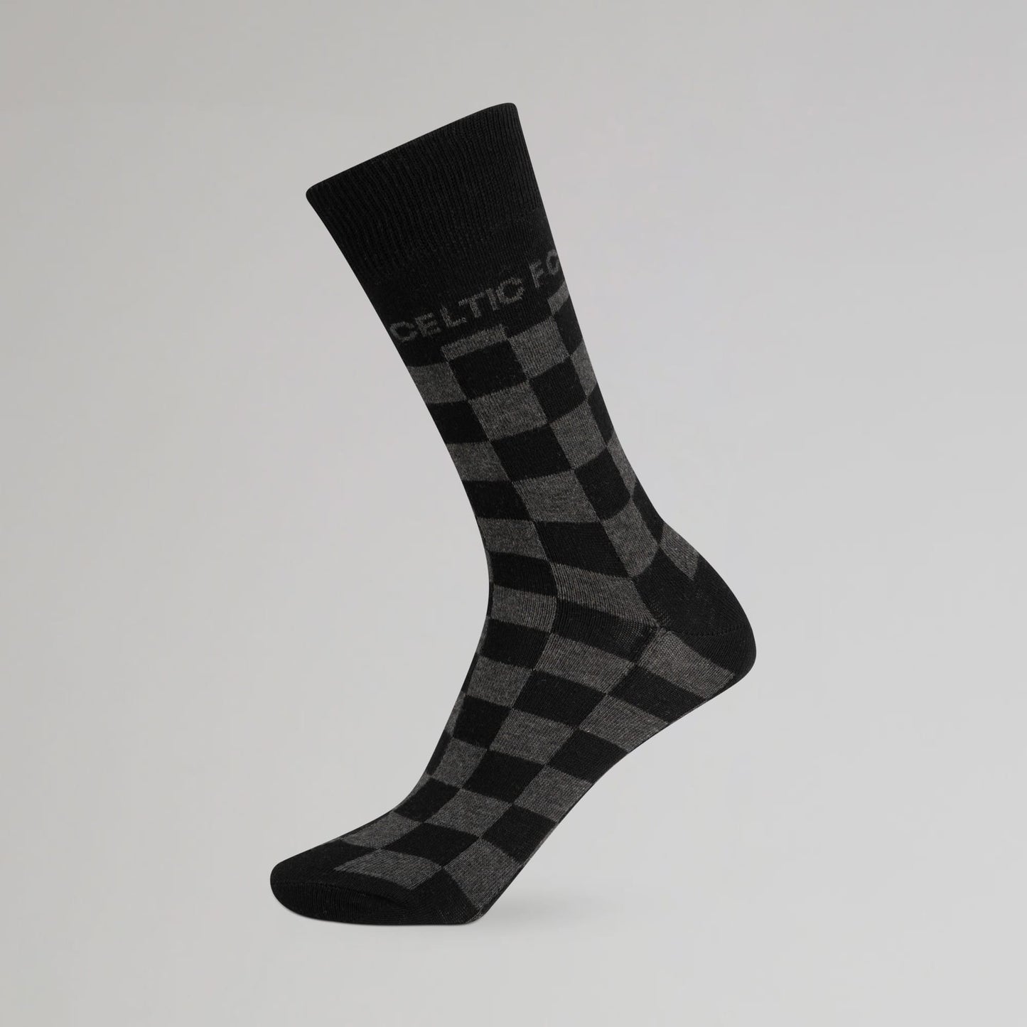 Celtic Checkerboard Print Black Socks