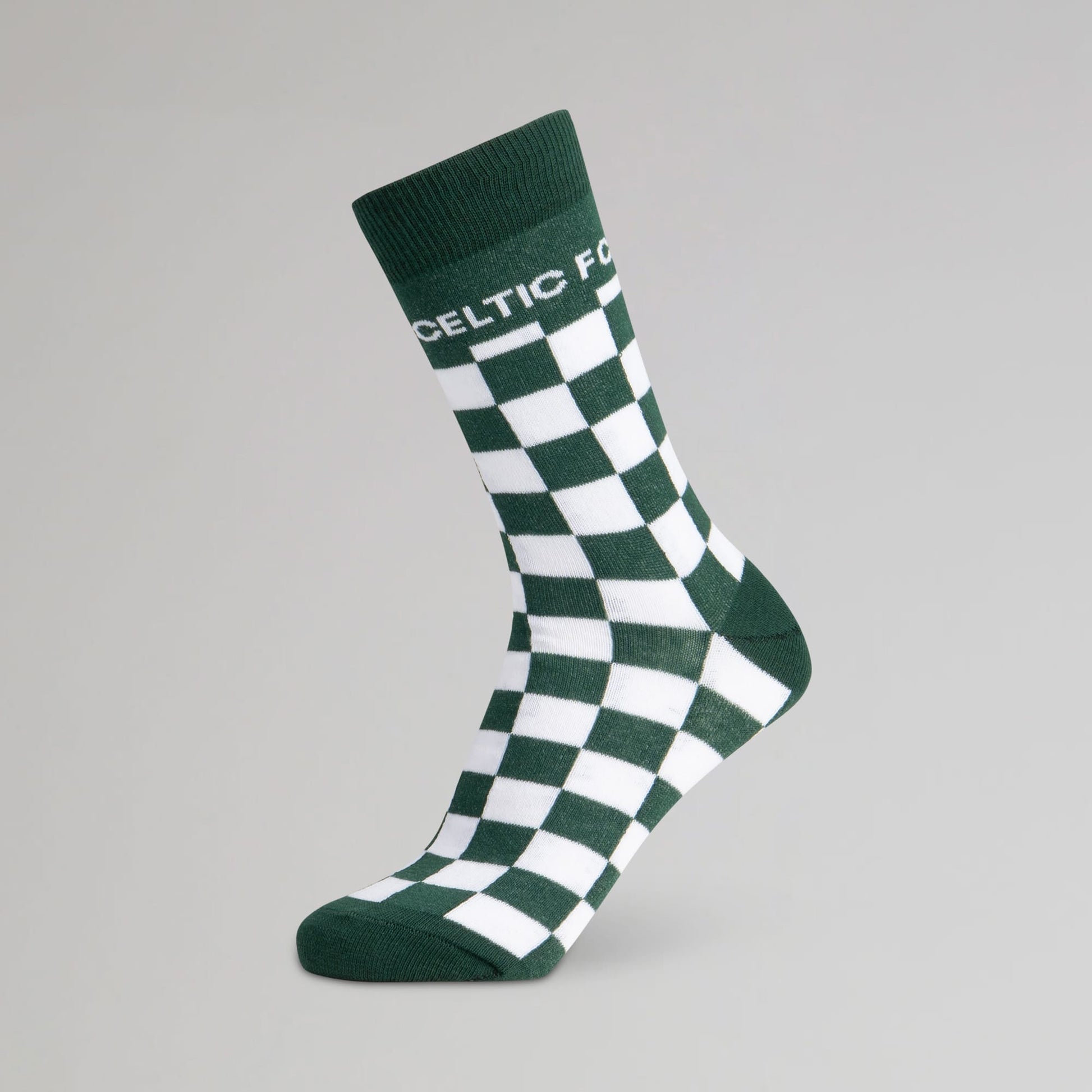 Celtic Checkerboard Print Green Socks