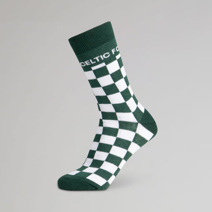 Celtic Checkerboard Print Green Socks